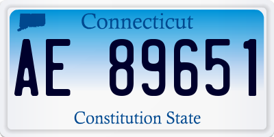 CT license plate AE89651