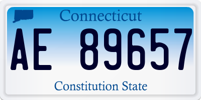 CT license plate AE89657