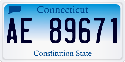 CT license plate AE89671