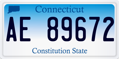 CT license plate AE89672