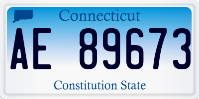 CT license plate AE89673