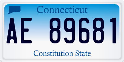 CT license plate AE89681