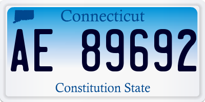 CT license plate AE89692