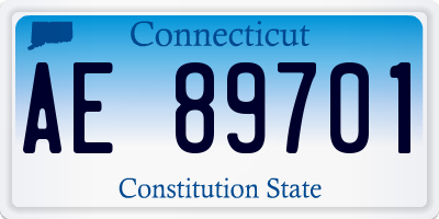 CT license plate AE89701