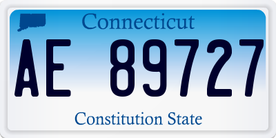 CT license plate AE89727