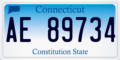 CT license plate AE89734