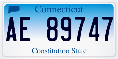 CT license plate AE89747