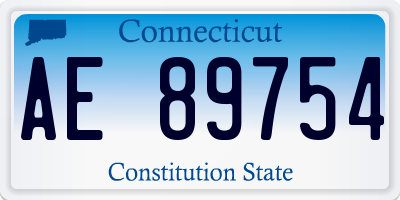 CT license plate AE89754