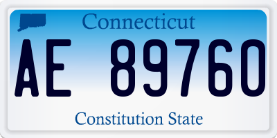 CT license plate AE89760