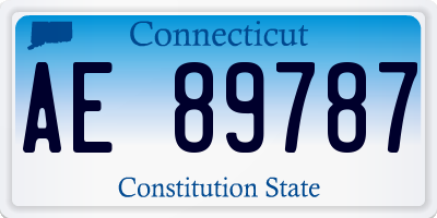 CT license plate AE89787