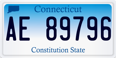 CT license plate AE89796