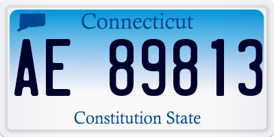 CT license plate AE89813