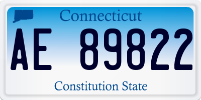 CT license plate AE89822