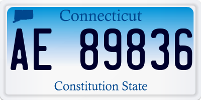 CT license plate AE89836