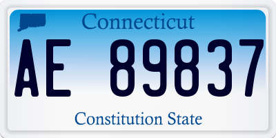 CT license plate AE89837