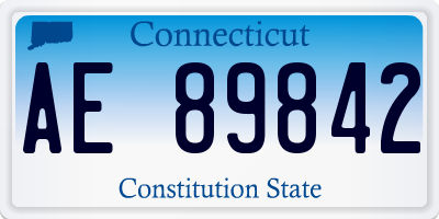 CT license plate AE89842