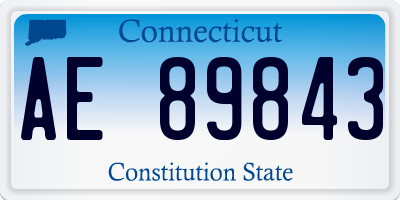 CT license plate AE89843