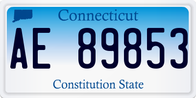 CT license plate AE89853