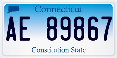 CT license plate AE89867