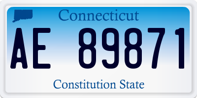 CT license plate AE89871