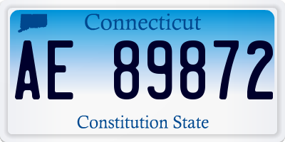 CT license plate AE89872