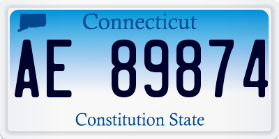 CT license plate AE89874