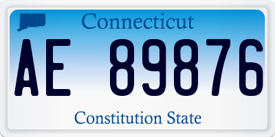 CT license plate AE89876