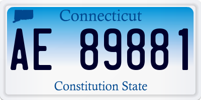 CT license plate AE89881