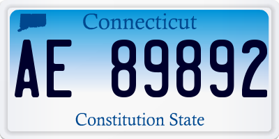 CT license plate AE89892