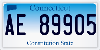 CT license plate AE89905