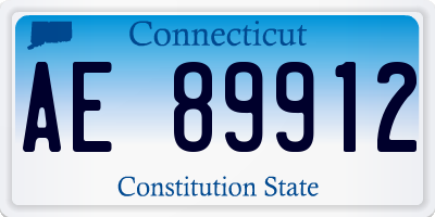 CT license plate AE89912