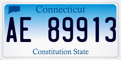 CT license plate AE89913