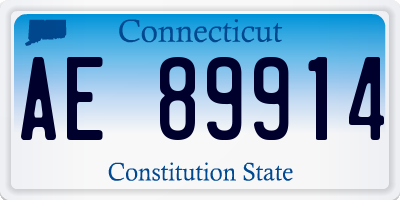 CT license plate AE89914