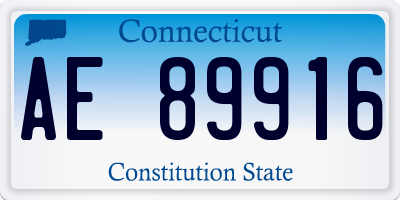CT license plate AE89916