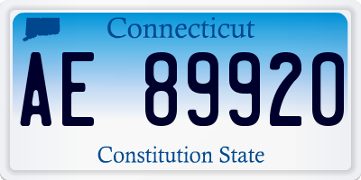 CT license plate AE89920