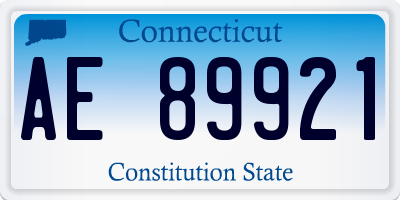 CT license plate AE89921