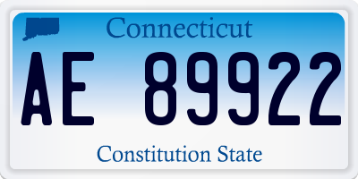 CT license plate AE89922