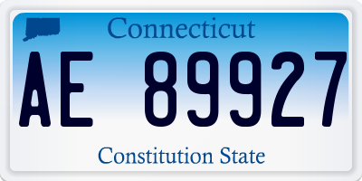 CT license plate AE89927