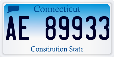 CT license plate AE89933