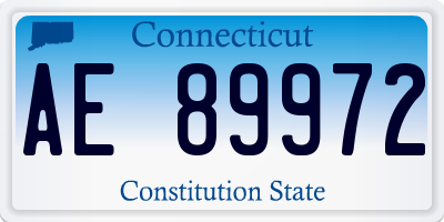 CT license plate AE89972