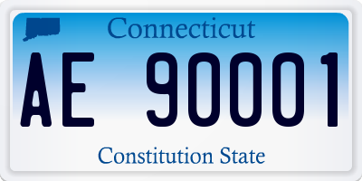 CT license plate AE90001