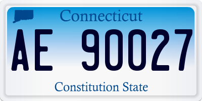 CT license plate AE90027