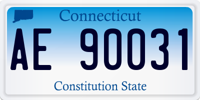 CT license plate AE90031