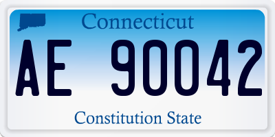 CT license plate AE90042