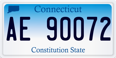 CT license plate AE90072