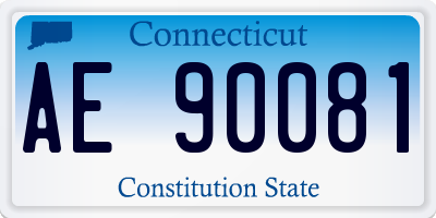 CT license plate AE90081