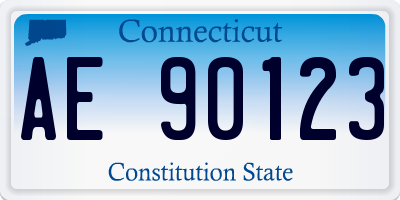CT license plate AE90123