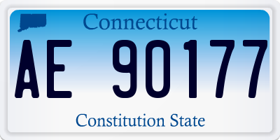 CT license plate AE90177