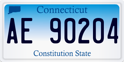 CT license plate AE90204
