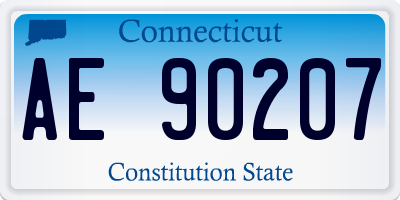 CT license plate AE90207